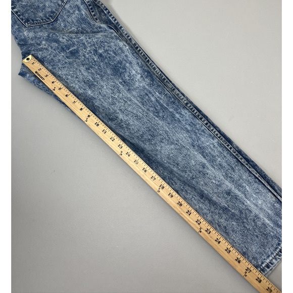Unleaded Vintage Acid Wash Tapered Mom Jeans Size 7/8 High Rise 80s Denim Retro - Picture 9 of 13
